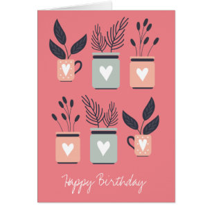 Pastel pink and grey modern pot plants