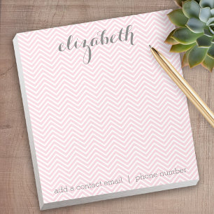 Pastel Pink and Grey Stationery Suite for Women Notepad