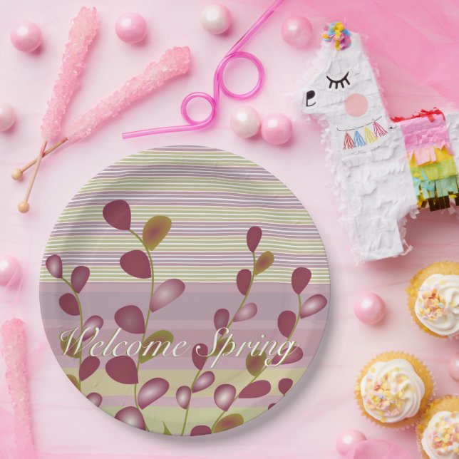 Pastel Pink and Mauve Paper Plate (Party)