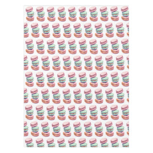 Pastel Pink and Mint Green Macaron Cookies Themed Tablecloth