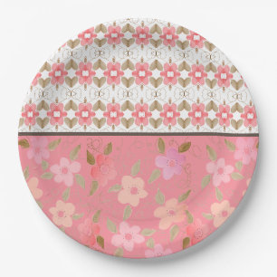 Pastel Pink And Peach Paper Plate