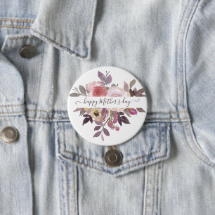 Pastel pink and purple floral personalised   7.5 cm round badge