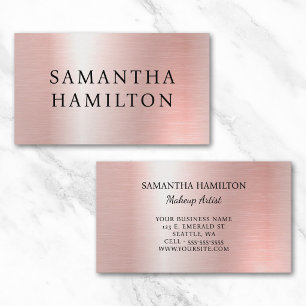 Pastel Pink and Rose Gold Glam Business Card