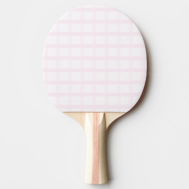 Pastel Pink And Rose Quartz Pink Gingham Pattern Ping Pong Paddle (Front)