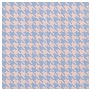 Pastel Pink and Sky Blue houndstooth Fabric