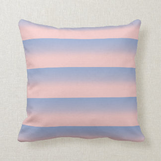 Pastel Pink and Sky Blue striped ombre Cushion