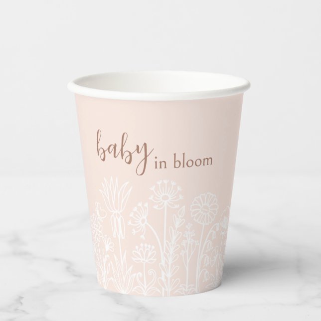 Pastel Pink and White Baby in Bloom Cup (Front)