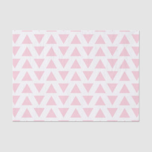 Pastel Pink and White Triangles Pattern Tissue Paper