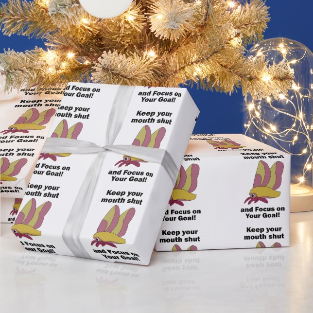 Pastel Pink and Yellow Rosy Maple Moth Wrapping Paper (Holidays)