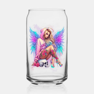 Pastel pink Angel Can Glass