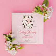 Pastel Pink Baby Dragon Baby Shower