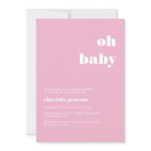 Pastel Pink Baby Shower Invitation