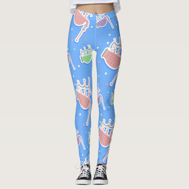 pastel pink bagpipes leggings (Front)