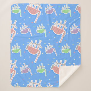pastel pink bagpipes sherpa blanket