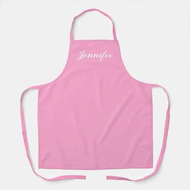 Pastel Pink Bakery Personalised Kitchen Apron (Front)