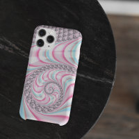 Pastel Pink Blue Candy Cane Spiral Fractal