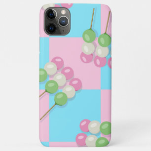 Pastel Pink Blue Chequered Dango iPhone Case