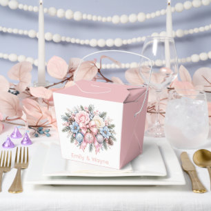 Pastel Pink Blue Christmas Wedding  Favour Box
