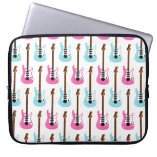 PASTEL PINK & BLUE ELECTRIC GUITARS LAPTOP SLEEVE