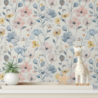 Pastel Pink Blue Floral Pattern