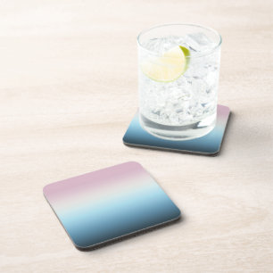 Pastel Pink & Blue Gradient Indigo Rose Ombre Coaster
