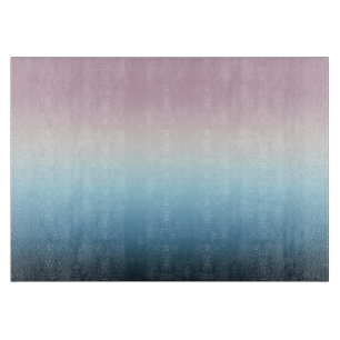 Pastel Pink & Blue Gradient Indigo Rose Ombre Cutting Board