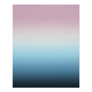 Pastel Pink & Blue Gradient Indigo Rose Ombre Poster
