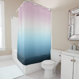 Pastel Pink & Blue Gradient Indigo Rose Ombre     Shower Curtain