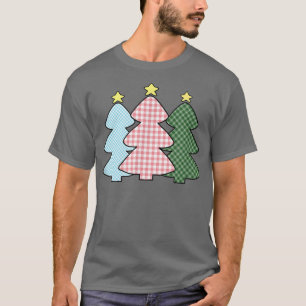 Pastel Pink Blue Green Christmas Trees T-Shirt