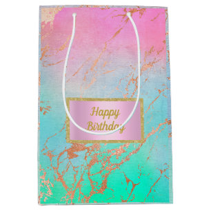 pastel pink blue marble gift bag favour bag new