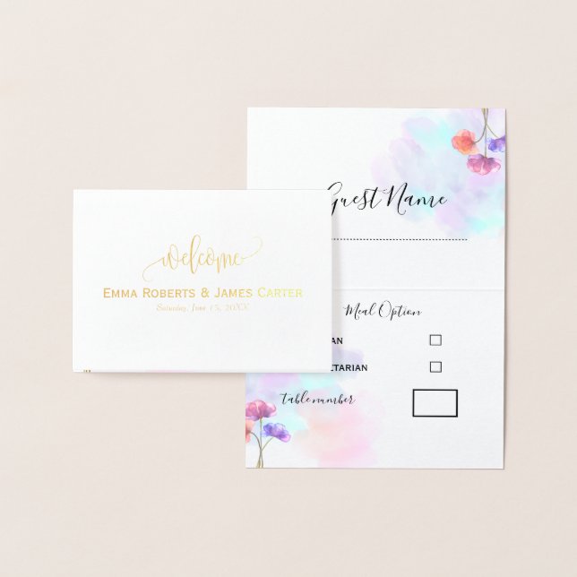 Pastel Pink Blue Wedding Place Cards (Display)
