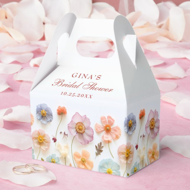 Pastel Pink Bohemian Wildflower Bridal Shower Favour Box (Wedding)
