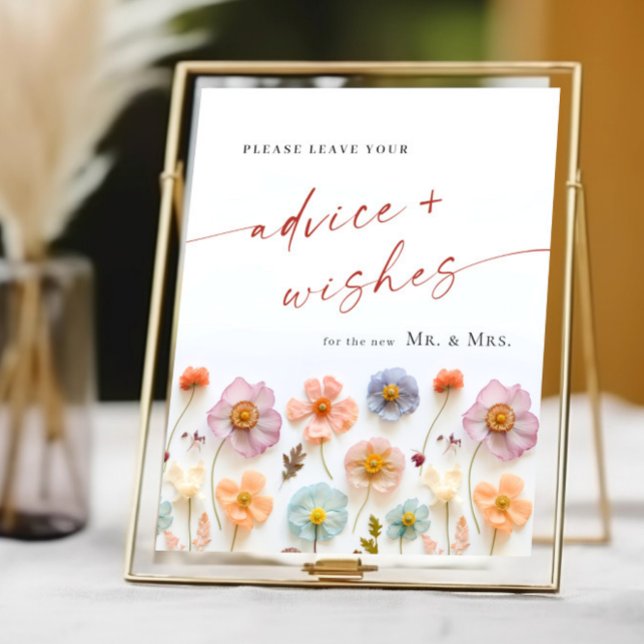 Pastel Pink Bohemian Wildflowers Advice & Wishes Poster (Creator Uploaded)