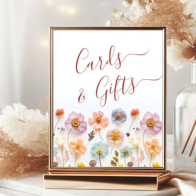 Pastel Pink Bohemian Wildflowers Cards and Gifts Poster (Creator Uploaded)