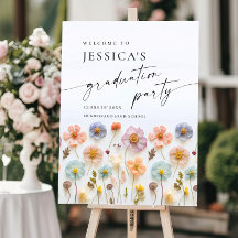 Pastel Pink Boho Wildflower Graduation Party