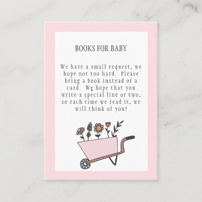 Pastel Pink Book for Baby Card (Front)
