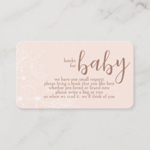 Pastel Pink Books for Baby Enclosure Card