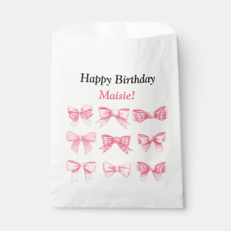 Pastel Pink Bow Birthday Treat Bag