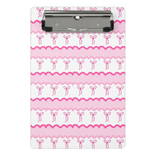 Pastel Pink Bow Seamless Pattern – Cute Aesthetic Mini Clipboard