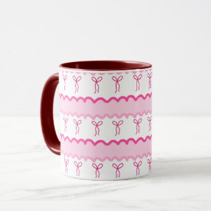 Pastel Pink Bow Seamless Pattern – Cute Aesthetic Mug