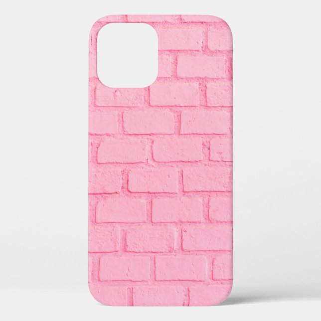 Pastel pink brick background wall texture. pink re Case-Mate iPhone case (Back)