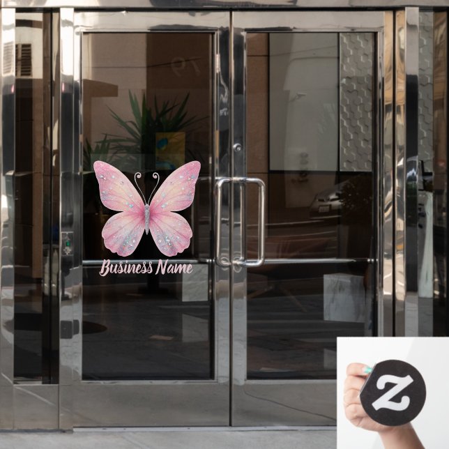 pastel pink Butterfly logo (Office Door)