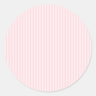 Pastel Pink Candy Stripes. Classic Round Sticker