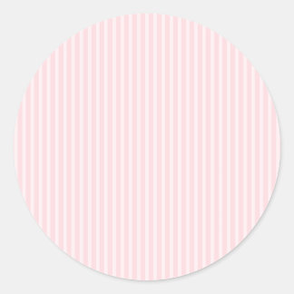 Pastel Pink Candy Stripes. Classic Round Sticker
