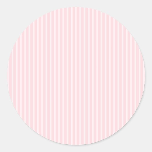 Pastel Pink Candy Stripes. Classic Round Sticker (Front)