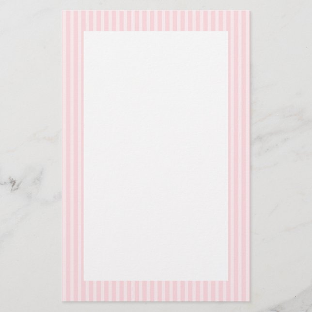 Pastel Pink Candy Stripes. Stationery (Front)