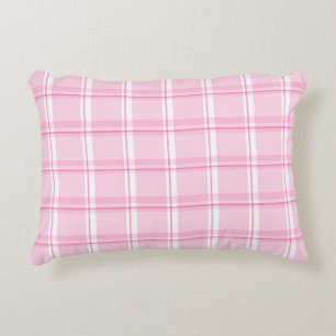 Pastel Pink Checkered Decorative Cushion