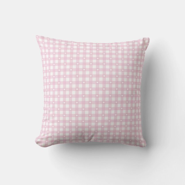 Pastel Pink Checks Cushion (Front)