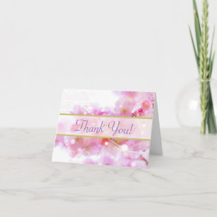 Pastel Pink Cherry Blossoms Thank You Card
