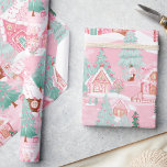 Pastel Pink Christmas Gingerbread Houses Wrapping Paper<br><div class="desc">Celebrate the sweetness of the festive season with our Pastel Pink Christmas Gingerbread Houses Wrapping Paper. This delightful design showcases intricately detailed gingerbread houses in soft pink tones, evoking memories of holiday baking and joyous celebrations. Ideal for wrapping gifts with a touch of whimsical charm, this paper is sure to...</div>